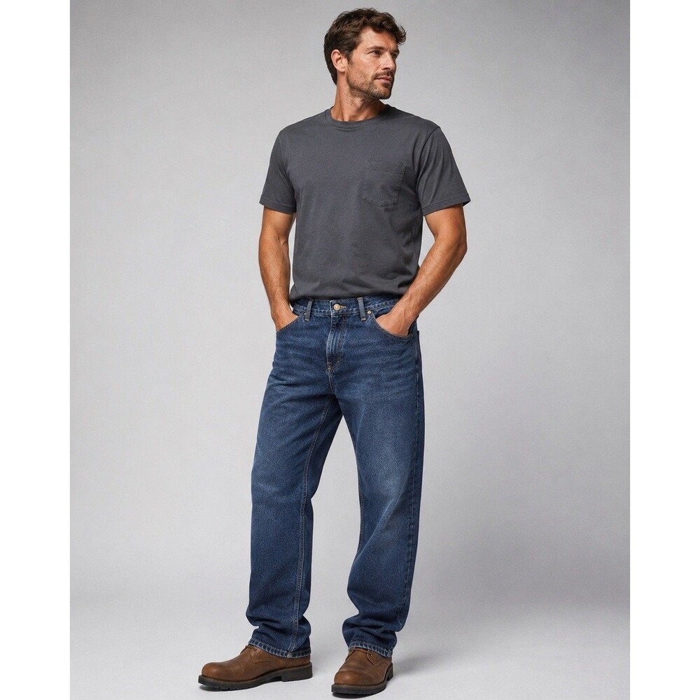 Magellan Men’s 40x30 Relaxed Straight Jeans Dark Wash Denim Workwear